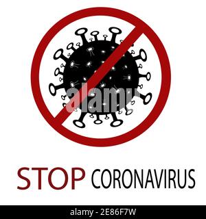 Bakterienpneumonie Keim unter einem Mikroskop während eines Coronavirus Pandemiemusters mit rotem Stoppzeichen Stock Vektor