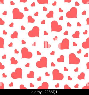 Nahtlose Herz Muster Vektor Illustration Hintergrund. Liebe Symbol Konzept. Valentinstag Tapete. Stock Vektor