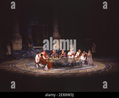 REPRESENTACION DE CALIGULA EN EL TEATRO ROMANO DE MERIDA - 1989. Autor: TAMAYO JOSE. ORT: TEATRO ROMANO-REPRESENTACION. MERIDA. Badajoz. SPANIEN. Stockfoto