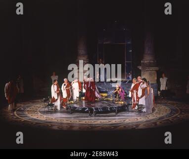 REPRESENTACION DE CALIGULA EN EL TEATRO ROMANO DE MERIDA - 1989. Autor: TAMAYO JOSE. ORT: TEATRO ROMANO-REPRESENTACION. MERIDA. Badajoz. SPANIEN. Stockfoto