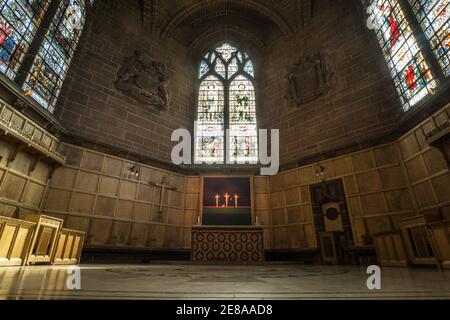 Das Innere des Kapitelhauses in Liverpool Anglikanische Kathedrale, Merseyside. Stockfoto