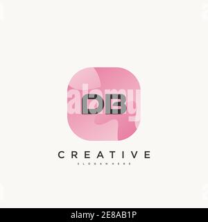 DC Initial Letter Logo Icon Designvorlage Elemente mit Welle Farbenfrohe Kunst Stock Vektor