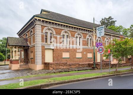 Die historische Schule der Künste Gebäude wurde von dem berühmten australischen Sir Henry Parkes am 27. August eröffnet, 1866 in Richmond, New South Wales, Australien Stockfoto