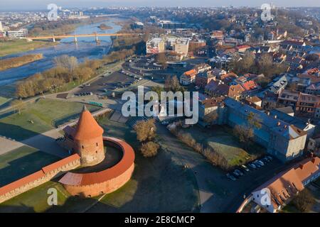 Luftaufnahme der Burg Kaunas, Litauen Stockfoto