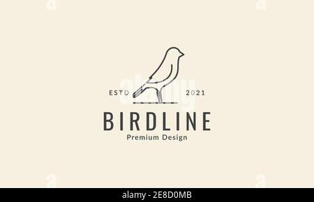 Einfache Linie Vogel canary Logo Symbol Symbol Vektor Grafik Design Abbildung Stock Vektor