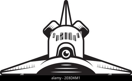 Raumschiff Rakete vorne gezeichnet isoliert Symbol Vektor Illustration Design Stock Vektor