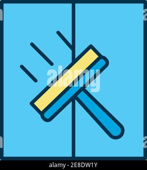 Fenster Reiniger Werkzeug flach Stil Symbol Vektor Illustration Design Stock Vektor
