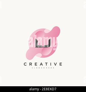 LJ Initial Letter buntes Logo Symbol Design Vorlage Elemente Vektor Kunst Stock Vektor