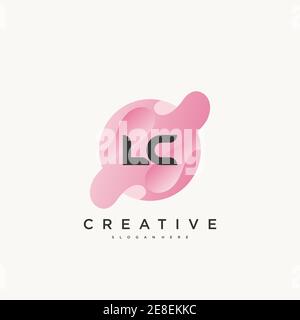 LC Initial Letter buntes Logo Symbol Design Vorlage Elemente Vektor Kunst Stock Vektor