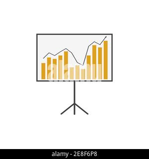 vektorbild eines Graphen mit aufsteigendem Pfeil Ein weißer Hintergrund Stock Vektor