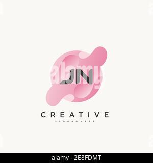 JN Anfangsbuchstabe buntes Logo Symbol Design Vorlage Elemente Vektor Kunst Stock Vektor