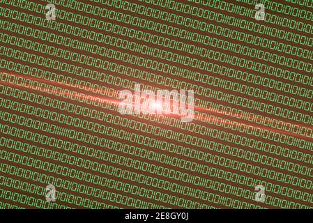 Eine Illustration des grünen Binärcode-Hintergrundes Stockfoto