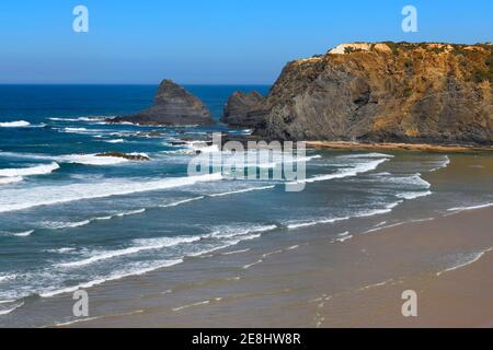 Strand von Odeceixe, Aljezur, Faro, Algarve, Portugal Stockfoto