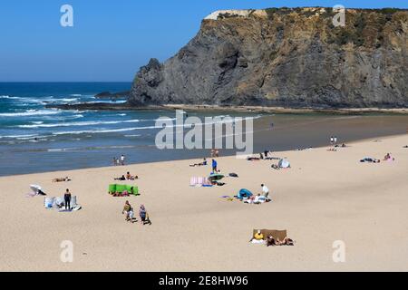 Strand von Odeceixe, Aljezur, Faro, Algarve, Portugal Stockfoto