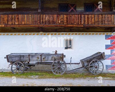 Tiroler Bauernhof Detail, Museum der Tiroler Bauernhöfe, Kramsach, Tirol, Österreich Stockfoto