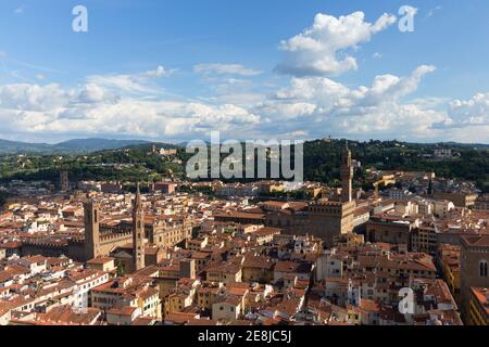 Florenz, Italien Palazzo Vecchio mit Skyline von Florenz Stockfoto