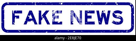 Grunge blau gefälschte Nachrichten Wort Gummi Geschäft Stempel auf Weißer Hintergrund Stock Vektor