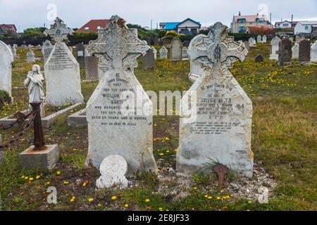 Friedhof in Stanley Hauptstadt der Falklands, Südamerika Stockfoto