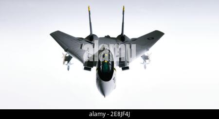 Modell eines amerikanischen Militärflugzeugs Grumman F-14 Tomcat Stockfoto