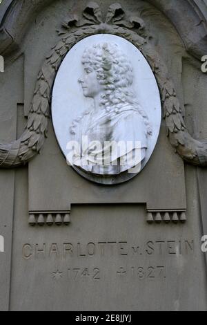 Grab von Charlotte von Stein, Historischer Friedhof, Weimar, Thüringen, Deutschland Stockfoto