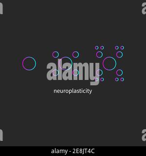 Neuroplastizität Konzept. Transformation, Veränderung neuronaler Verbindungen, Entwicklung und Bildung. Symbol für abstraktes Training. Vektorgrafik Stock Vektor