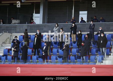 Barcelona, Spanien. Januar 2021. Mitarbeiter während des Primera Iberdrola-Spiels zwischen dem FC Barcelona und Real Madrid im Johan Cruyff Stadion in Barcelona, Spanien. Kredit: SPP Sport Presse Foto. /Alamy Live Nachrichten Stockfoto