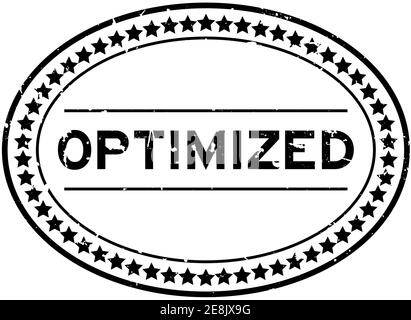 Grunge schwarz optimiert Wort oval Gummi Stempel auf weiß Hintergrund Stock Vektor