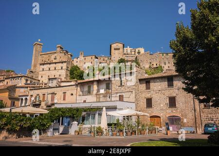 Überblick über das historische Zentrum von Bolsena, Italien Stockfoto