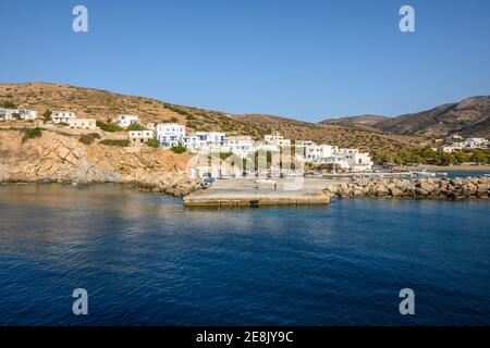 Sikinos, Griechenland - 23. September 2020: Sikinos, eine der abgeschiedensten griechischen Inseln der Kykladen. Griechenland Stockfoto