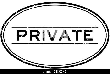 Grunge schwarz private Wort oval Gummi Siegel Stempel auf weiß Hintergrund Stock Vektor