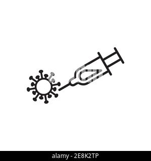 Symbol für Impfstofflinie. Vektor für die Coronavirus-Immunisierung. Stock Vektor