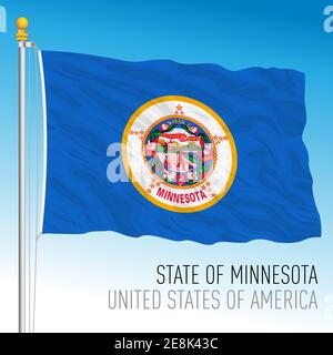 Minnesota Bundesstaaten Flagge, Vereinigte Staaten, Vektor-Illustration Stock Vektor