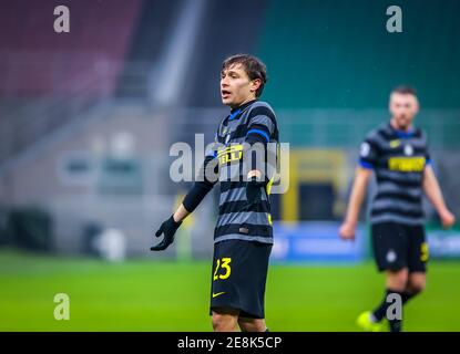 Mailand, Italien. Januar 2021. Mailand, Italien, Giuseppe Meazza Stadion, 30. Januar 2021, Nicolo Barella vom FC Internazionale reagiert während des FC Internazionale gegen Benevento Calcio - Italian Football Serie A Spiel Credit: Fabrizio Carabelli/LPS/ZUMA Wire/Alamy Live News Stockfoto