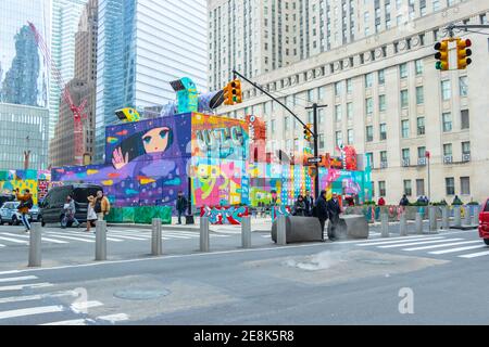 Wall sind auf Huren in der Nähe des World Trade Center Ground Zero New York NYC Stockfoto