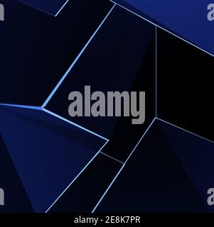 Dunkler Hintergrund mit blauen gestrichelten Linien. 3d-Rendering Stockfoto