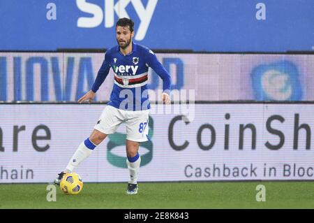 Genua, Italien. Januar 2021. Genova, Italien, Luigi Ferraris Stadion, 30. Januar 2021, ANTONIO CANDREVA (Sampdoria) während UC Sampdoria gegen Juventus FC - Italienischer Fußball Serie A Spiel Credit: Danilo Vigo/LPS/ZUMA Wire/Alamy Live News Stockfoto