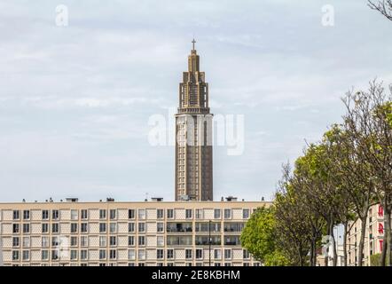 Le Havre, Frankreich : St. Joseph's Church in Le Havre in der Normandie, Frankreich. Stockfoto