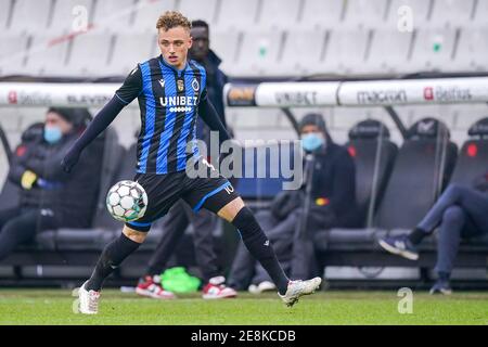 Brügge, Belgien. Januar 2021. BRÜGGE, BELGIEN - 31. JANUAR: Noah lang vom Club Brugge während des Pro League Spiels zwischen Club Brugge und Standard Luik im Jan Breydel Stadion am 31. Januar 2021 in Brügge, Belgien (Foto: Jeroen Meuwsen/Orange PicturesAlamy Live News) Stockfoto
