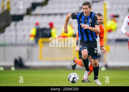 Brügge, Belgien. Januar 2021. BRÜGGE, BELGIEN - 31. JANUAR: Hans Vanaken vom Club Brugge während des Pro League Spiels zwischen Club Brugge und Standard Luik im Jan Breydel Stadion am 31. Januar 2021 in Brügge, Belgien (Foto: Jeroen Meuwsen/Orange PicturesAlamy Live News) Stockfoto