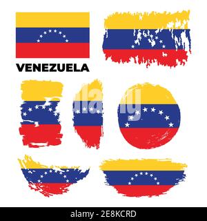 Venezuela - Grunge Flag Set Vector Flat Icon Stock Vektor