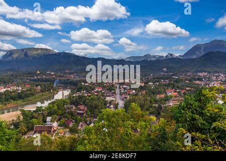 High Angle View schöne Landschaft in luang prabang, Laos. Stockfoto