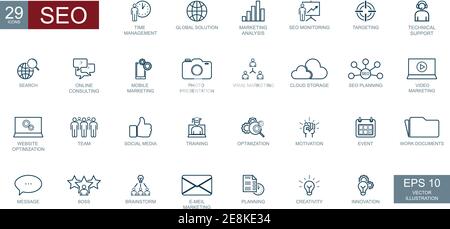 Big Conceptual Business Set von 29 CEO Icons - Vector Abbildung Stock Vektor