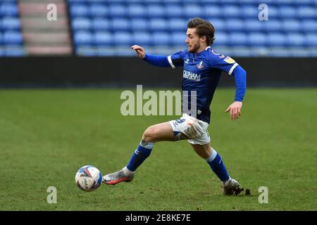 OLDHAM, ENGLAND. 30. JANUAR Aktienactionfoto von Oldham Athletic's Conor McAleny während des Sky Bet League 2-Spiels zwischen Oldham Athletic und Salford City im Boundary Park, Oldham am Samstag, 30. Januar 2021. (Kredit: Eddie Garvey, Mi News) Kredit: MI Nachrichten & Sport /Alamy Live Nachrichten Stockfoto