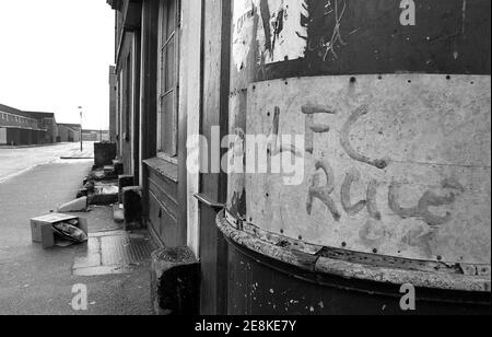 Das Innenstadtviertel von Toxteth Liverpool 8. Bilder für das Album Cover 4 der British Soul Band von 8 im Jahr 1977 Stockfoto