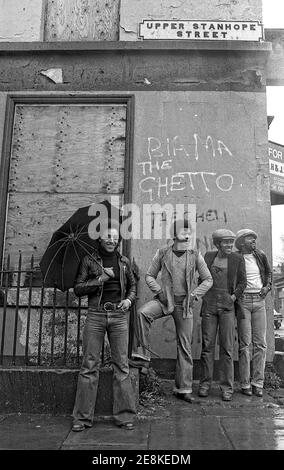 Die Real Thing British Black Soul Gruppe in Toxteth Liverpool 8 im Jahr 1977 Stockfoto