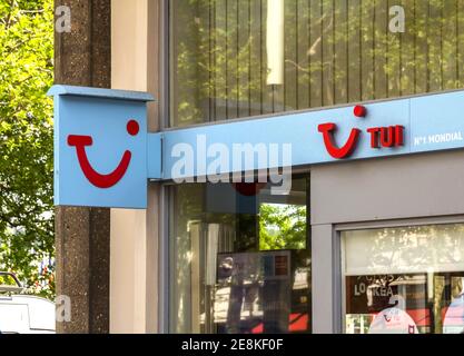 Le Havre, Frankreich : TUI Reisebüros TUI ist ein multinationales Reise- und Tourismusunternehmen mit Sitz in Hannover Stockfoto