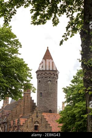 Brügge, Belgien - 8. Mai 2019: Schloss Tillegem, in der Stadt Brügge, mittelalterliches Stadtzentrum Stockfoto