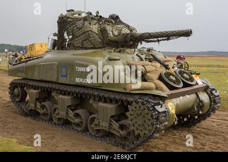 Ginkelse Heide, Niederlande 20. sep 2014 Market Garden Memorial. M4 Sherman Tank Stockfoto