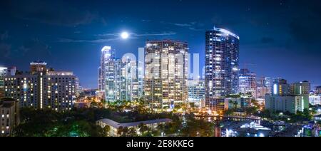 Eine Panorama-Luftaufnahme eines Teils des Fort Lauderdale, Florida. Stockfoto