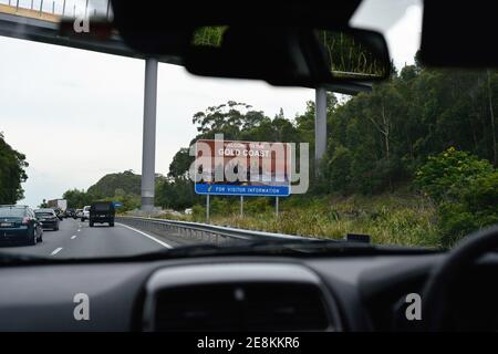 Auf einem Roadtrip, der an der Gold Coast Australia ankommt Stockfoto